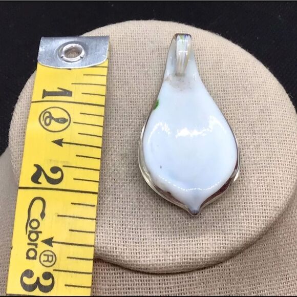 Vintage Costume Murano Glass Floral Pendant - Picture 3 of 3